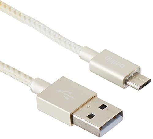 Image of Belkin Premium MixIt Charge and Sync USB to Micro-USB Braided Tangle Free Cable with Aluminium Connectors - White
