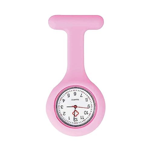Image of PCL Media ltd Nurses Fob Watch Brooch for Women for The Health Care Industry Nurses Silicon (Dark Pink) Health Care Nurse Doctor Medical Brooch Fob Watch
