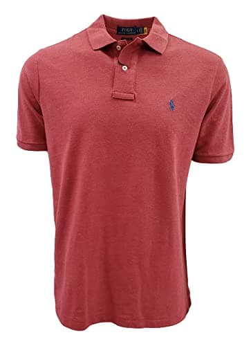Image of Polo Ralph Lauren Men's Classic Fit Mesh Polo Shirt, Venetian Red Heather, XXL