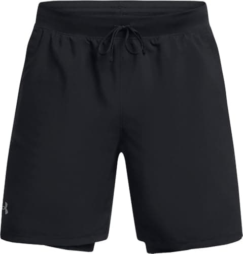 Image of Under Armour Men's UA LAUNCH 7'' 2-IN-1 SHORT, Men's Running Shorts with a Breathable Inner Layer, 4-Way Stretch Compression Shorts, Ultra-Light Gym Shorts