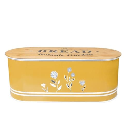 Image of SiXsigma Sports Bread Bin For Kitchen Counter - Airtight Metal Bread Storage Box Tin With Lid Container For Loaves & Pastries - Ideal Home And Kitchen Gifts For Women (MT-FY-BB)