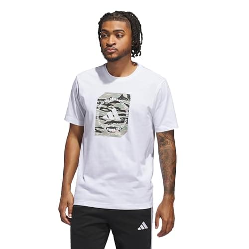 Image of adidas Men's CAMO Shape Graphic T-Shirt, White/Wonder Alumina, XXL
