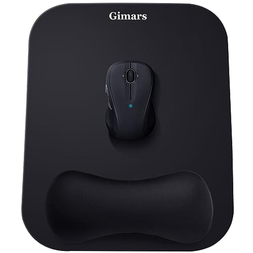 Image of Gimars Mouse Mat Wrist Support, Ergonomic Memory Foam 28x21cm Large Mouse Pad Wrist Rest with Non-Slip Base, Mousepad for Laptop Gaming Office Computer Laptop MAC, Black
