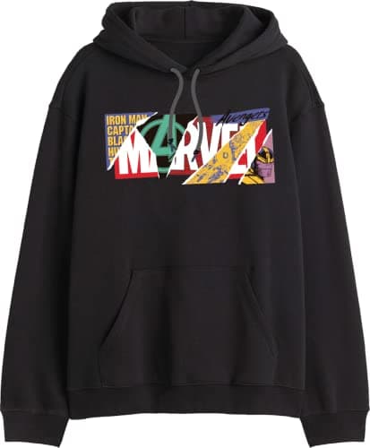 Image of Marvel Men's Hooded Sweatshirt, Black, L