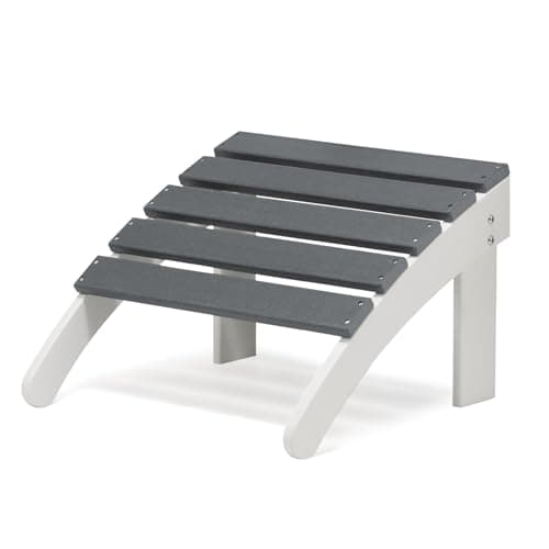 Image of COWVIE Outdoor Adirondack Ottoman, HDPE Plastic Outdoor Footrest, All Weather Foot Stool for Adirondack Chair