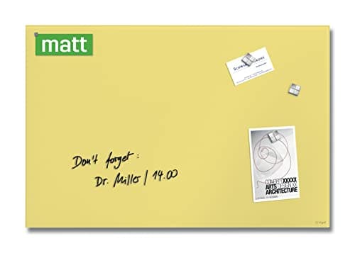 Image of SIGEL GL512 Premium Glass magnetic Board, glossy surface, 60 x 40 cm, easy mounting, pastel Yellow - Artverum