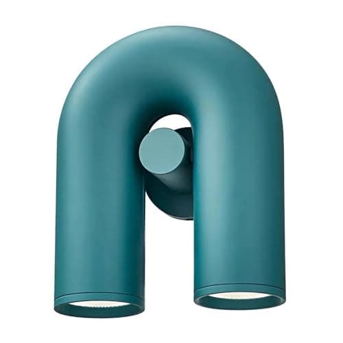 Image of IWANTDO LED Wall Light Bedroom Bedside Modern Minimalist Wall Lamp for Hallway Entrance Hall Living Room Apartment Metal Acrylic U-Shape Design (Blue,4500K)