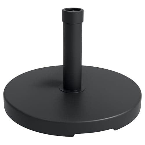 Image of Outsunny 15kg Concrete Parasol Base, Heavy Duty Patio Umbrella Stand with Grip Handle, 46.5cm Round Garden Parasol Holder for 24 to 38mm Poles, Black