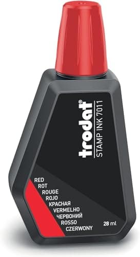 Image of Trodat 7011 Red Ink Bottle - 28 ml - Replacement Ink For Hand Stamp Ink Pads