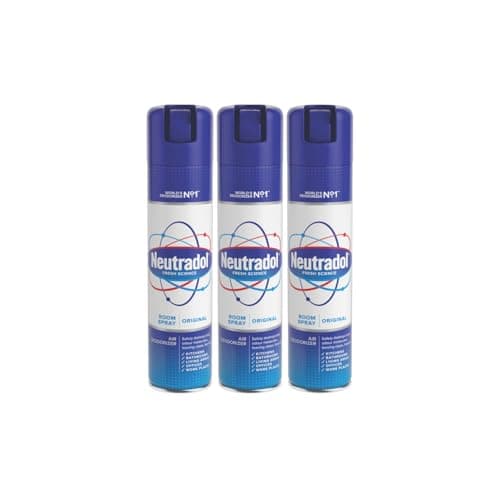 Image of Neutradol Room Spray, Fast Acting Aerosol, Air Freshener for Home & Office, Odour Eliminator, Original, Multipack of 3 x 300ml