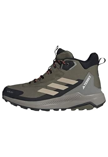 Image of adidas Men's Terrex Anylander Mid RAIN.RDY Hiking Shoes, Olive Strata/Wonder Beige/Core Black, 6 UK