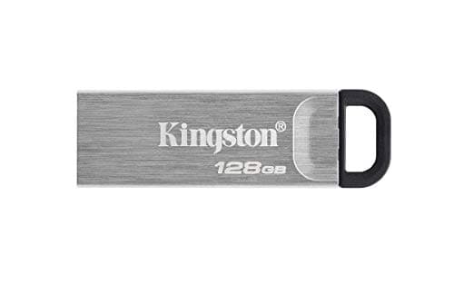 Image of Kingston DataTraveler Kyson USB 3.2 Gen 1 Flash Drive 128GB - Stylish Capless Metal Case