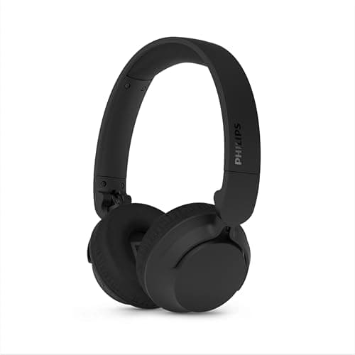 Image of Philips TAH4000BK On‑Ear Wireless Headphones, 70h Play Time, Dynamic Bass, 32 mm Drivers, Bluetooth 6.0 Multipoint, Fast Pair, Replaceable Cushions & Battery, Lightweight Foldable Design – Black