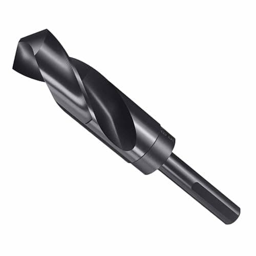 Image of CoCud Drill Bit, 27.5mm Cutting Diameter, 1/2" Reduced Shank 3-Flat 4341 HSS Nitriding Black 118° Cutting Angle Bits - (Applications: for Drilling Plastic Wood)