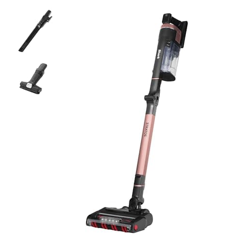 Image of Shark Stratos Cordless Stick Vacuum Cleaner with Anti Hair Wrap Plus, Clean Sense IQ & Anti-Odour Technology, 60 Mins Run-Time, Removable Battery, 2 Attachments, Charcoal/Rose Gold IZ400UK