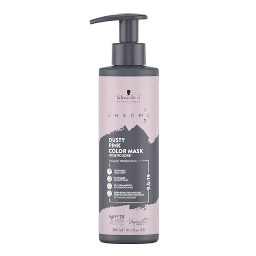 Image of Schwarzkopf Professional CHROMA ID Bonding Color Mask Semi Permanent Mix And Tone Color System Toning Enhancing Refreshing Intense Care Deep Conditioning Shine Vegan Formula 9,5-19 Dusty Pink 300 ml