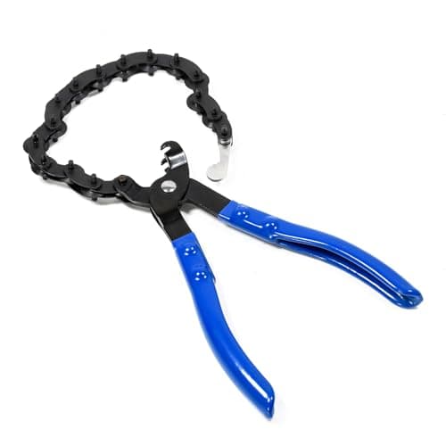 Image of SMOTIVEPRO 15-Blades Exhaust Pipe Cutter, Quickly Cuts Tailpipes and Exhaust Pipes for 19-84mm Diameter, Adjustable Chain Muffler Pipe Cutter with Non-Slip Rubber Handle for Use on and Off Vehicle