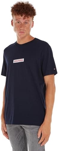 Image of Tommy Hilfiger Men Monotype Box Tee S/S T-Shirts, Blue, S