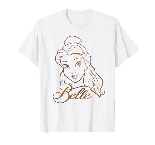Image of Disney Princess Celebration Minimalist Lines Belle T-Shirt