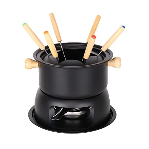 Image of URBN-CHEF 6 Person Chocolate Or Cheese Deluxe Fondue Set Melting Pot w/ 6 Forks