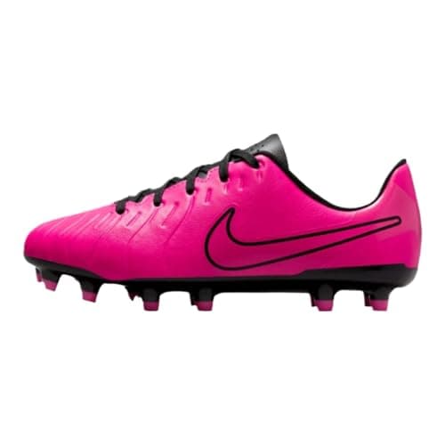 Image of Nike Unisex-Child Jr. Tiempo Legend 10 Club Multi-Ground Low-top Soccer Cleats (Little Kid/Big Kid), Fierce Pink/Black, 1.5 Little Kid