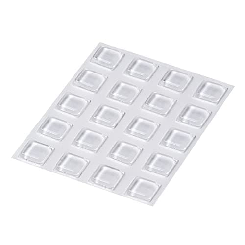 Image of Happy Bananas Self Adhesive Square Rubber Feet, Clear Flat Bumper Pads for Coasters, Furniture, Glass, Cabinets, Crafts - 10mm x 2.5mm (20)