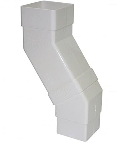 Image of FLOPLAST 65mm Square Downpipe Adjustable Offset Bend - White - Pack of 2