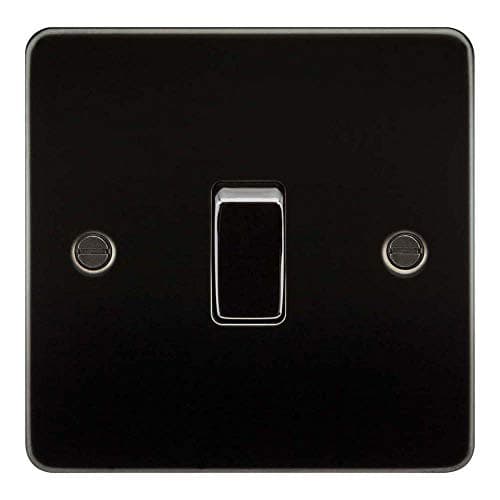 Image of Knightsbridge FP1200GM Plat FPAV1200GM Flat Plate 10A 1G Intermediate Switch-Gunmetal, 230 V