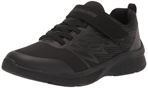 Image of Skechers Boy's Microspec Texlor Sneakers, Black Textile & Trim, 11 UK Child