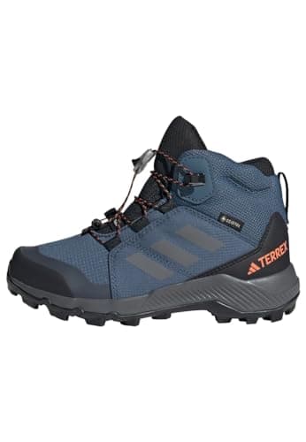 Image of adidas Unisex Kids Terrex Mid Gore-TEX Hiking Shoes, Steel/Grey/Impact Orange, 10 UK Child