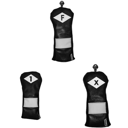 Image of Longridge Classic Style Black Golf Headcover Bundle - Including Fairway, Driver and Hybrid Golf Headcovers