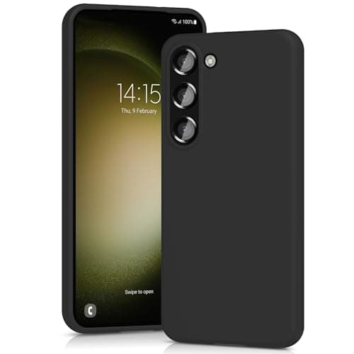 Image of YATWIN Silicone Case for Samsung Galaxy S23 5G, Soft-Touch, Shockproof, DustProof, Antiskid Full Body Armour Phone Cover for Samsung Galaxy S23 5G - Black