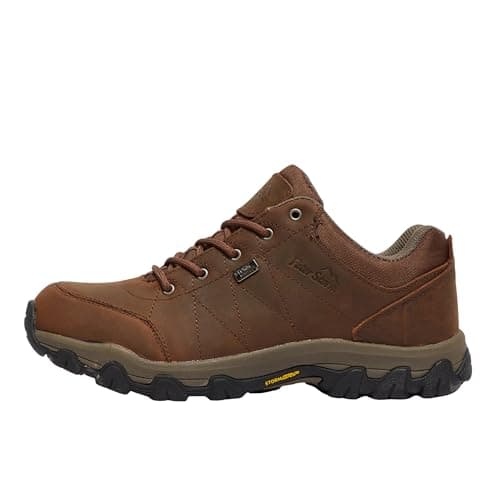 Image of Peter Storm Women’s Lindale Waterproof Walking Shoes with High Traction Rubber Sole for All Seasons, Durable Leather Upper (Brown, UK Footwear Size System, Adult, Women, Numeric, Medium, 7)