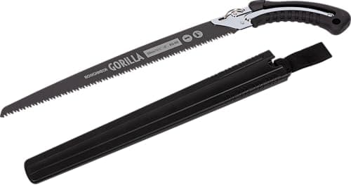 Image of Roughneck Gorilla Fast Cut Pruning Saw with 350mm Blade, Triple Ground Teeth & PTFE Coating, Heavy-Duty Chrome Plated Steel, Non-Slip Rubber Handle with Lanyard Hole & Holster