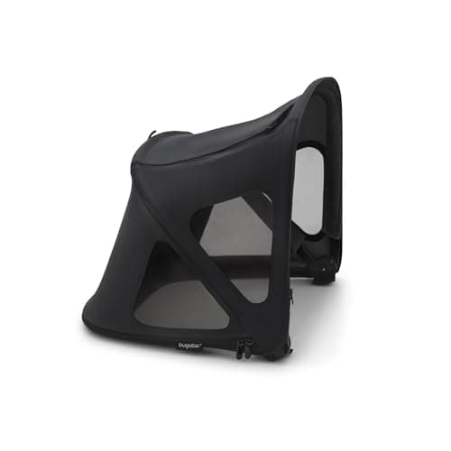 Image of Bugaboo Breezy Sun Canopy, Extendable for Extra Coverage and Optimal Sun Protection, Water Repellent, Compatible with Fox/Cameleon 3/Lynx Pushchairs, Midnight Black