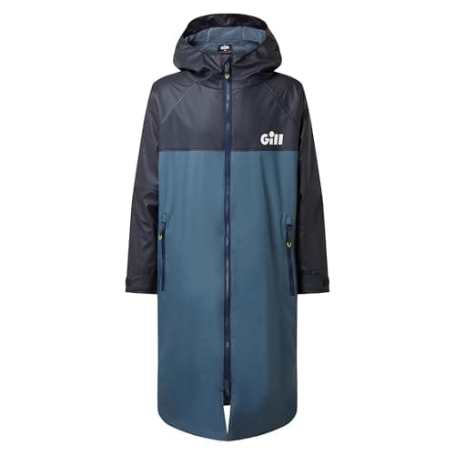 Image of Gill Aqua Parka 100% Waterproof Changing Robe Jacket - Windproof - Thermal - Unisex (Storm Blue/Navy, L)