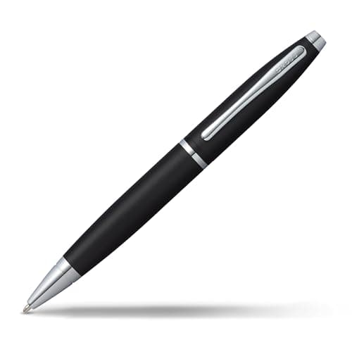 Image of Cross Calais Refillable Twist-Action Plastic Ballpoint Pen with Chrome Appointments, Medium Ballpoint, includes Premium Gift Box and Black Cartridge, 1 Pack, Black