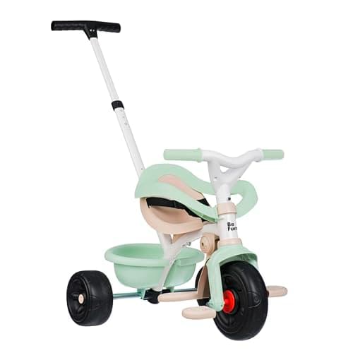 Image of Smoby - Be Fun Confort Tricycle - 3 in 1 Evolutionary - Parental Handle Adjustable to 3 Heights - Adjustable Seat - From 10 Months to 3 Years - Made in Spain
