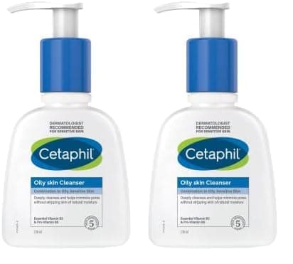 Image of Cetaphil Oily Skin Cleanser, 236ml, Face Wash, For Combination to Oily Sensitive Skin, With Niacinamide (Pack of 2)
