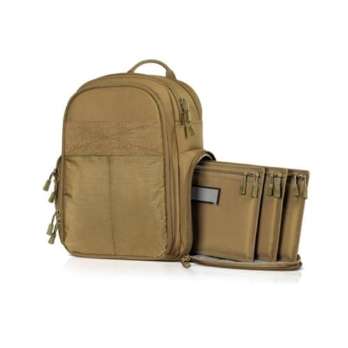 Image of Tactical Range Pistol Backpack with 3 Gun Rugs, Large Capacity Concealed Carry Bag for Shooting Range