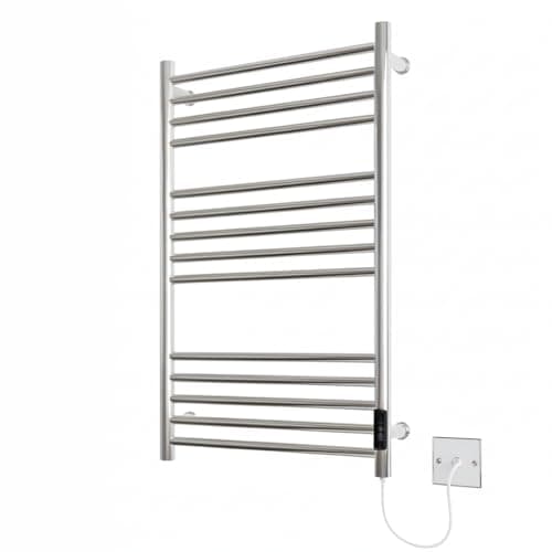 Image of Manissa Siena 500w x 720h Stainless Steel Electric Heated Towel Rail Mirror Polished Finish Towel Radiator