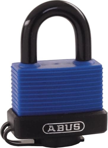 Image of ABUS Aqua Safe 70IB/50 Brass Padlock - Weatherproof - Stainless Steel Shackle for Extra Corrosion Protection - Plastic Coating - ABUS Security Level 6