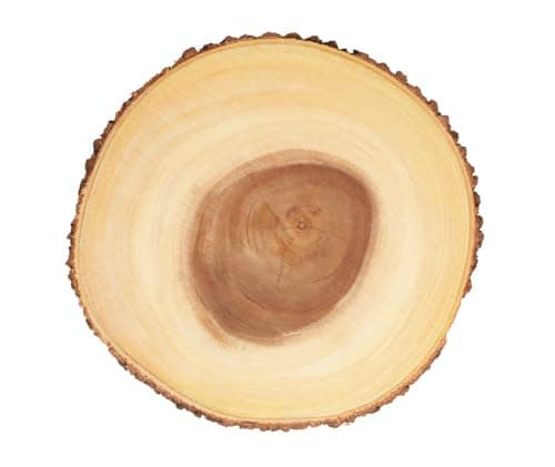 Image of Artesà Wooden Log Slice Cheese Board, Serving Platter for Cakes, Desserts, Grazing and Buffets, 35cm, Brown