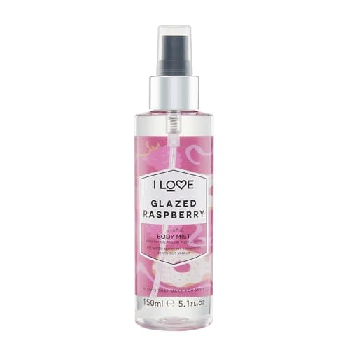 Image of I Love Glazed Raspberry Scented Body Mist, Formulated With Natural Fruit Extracts Which Offer a Burst of Fragrance, FastDrying Refreshment Throughout the Day, VeganFriendly 150ml