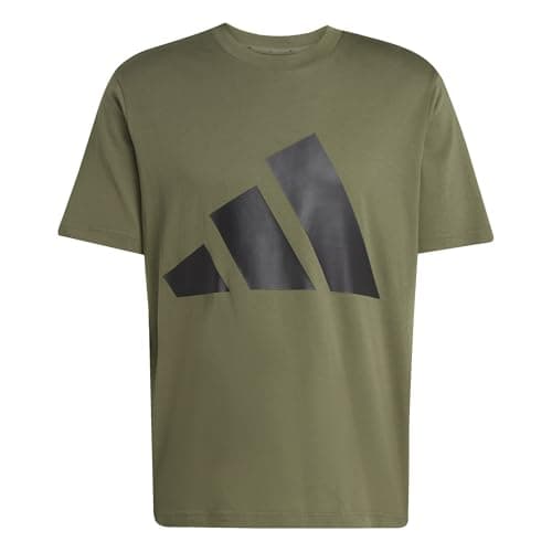 Image of adidas Men's Essentials Big Logo Single Jersey TEE, Olive Strata/Black, XS