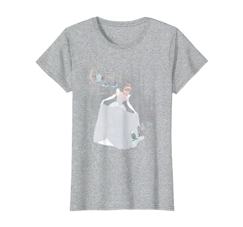 Image of Disney Princess Cinderella Vintage Once Upon a Time T-Shirt, Women, Heather Grey, X-Large