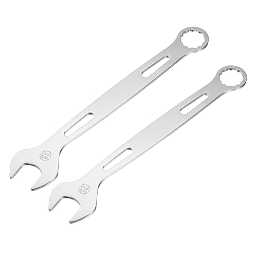 Image of sourcing map 2Pcs Combination Wrench 23mm Metric Super Thin 12-Point Box and Open End Chrome Vanadium Steel Double Ended Spanner Tool for Automotive Furniture Machinery DIY Repair, Silver