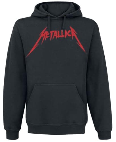 Image of Rock Off officially licensed products Metallica Hoodie Skull Screaming Red Band Logo Official Mens Black Pullover M
