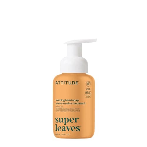 Image of ATTITUDE Foaming Hand Soap, EWG Verified, Dermatologically Tested, Plant and Mineral-Based, Vegan Personal Care Products, Orange Blossom & Eucalyptus Scent, 295 mL