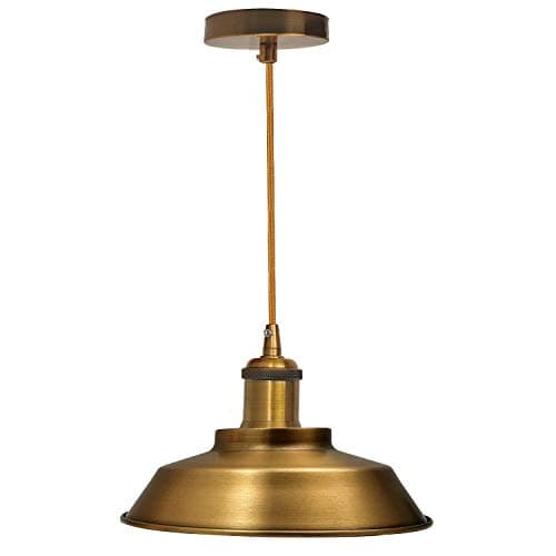 Image of LEDSone Vintage Pendant Light Industrial Metal Hanging Light E27 Bulb Base Rustic Ceiling Lamp Village Hanging Lights for Loft Chandelier Bar Kitchen Coffee Shop (Yellow Brass)